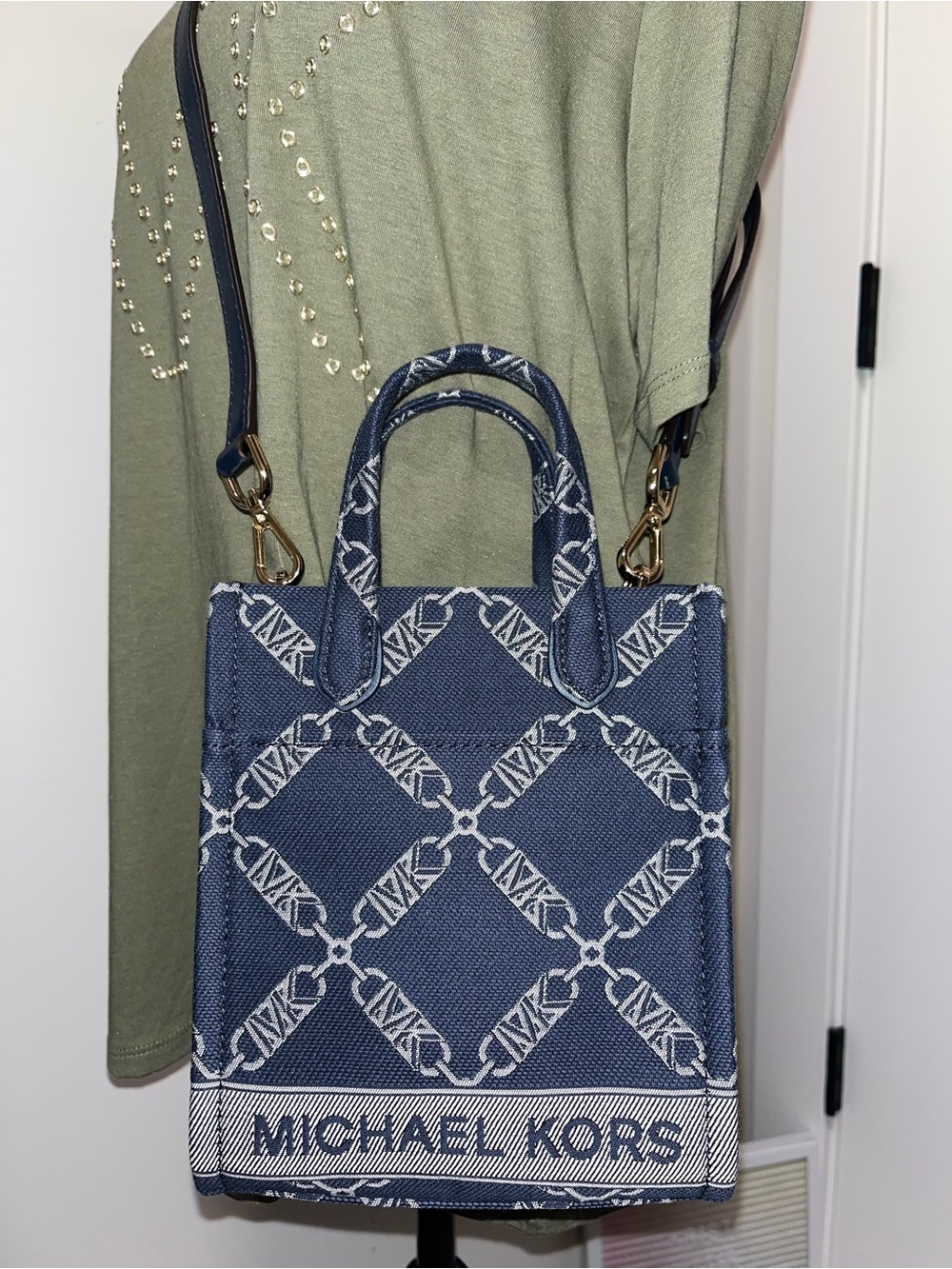 Michael Kors Gigi Navy Logo Tote Bag